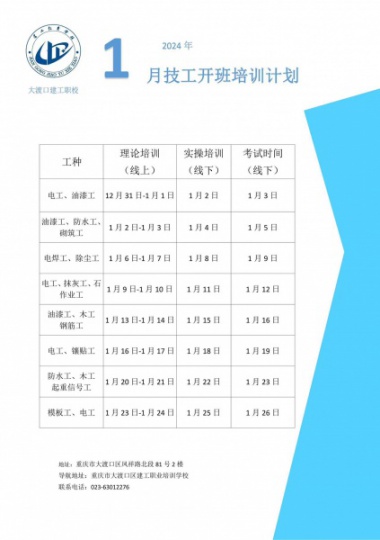 重庆哪里可以报名建委电工，焊工，测量工等技术工人培训